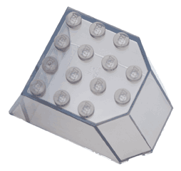 Windscreen 6 x 4 x 3 Flat Top with Studs and 1 x 4 Holes on Bottom in Trans-Brown