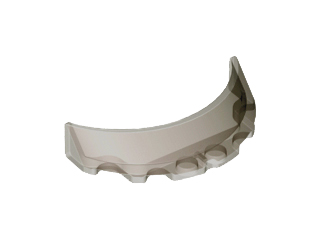 Windscreen 3 x 6 x 1 Curved with 2 Circular Stud Holders in Bottom in Trans-Brown
