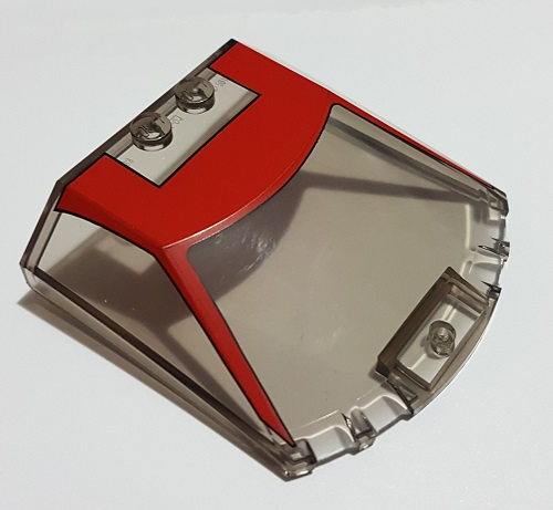 Windscreen 6 x 6 x 1 1/3 with Red Edge Trim And Top Print in Trans-Brown