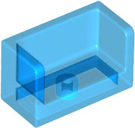 Panel 1 x 2 x 1 with Rounded Corners and 2 Sides in Trans-Dark Blue