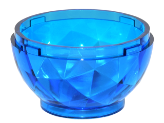 Pod, Round, Faceted 4 x 4 x 1 2/3 (Dragon Egg Bottom) in Trans-Dark Blue