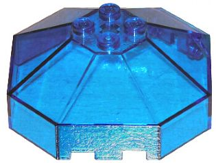 Windscreen 6 x 6 Octagonal Canopy with Axle hole in Trans-Dark Blue