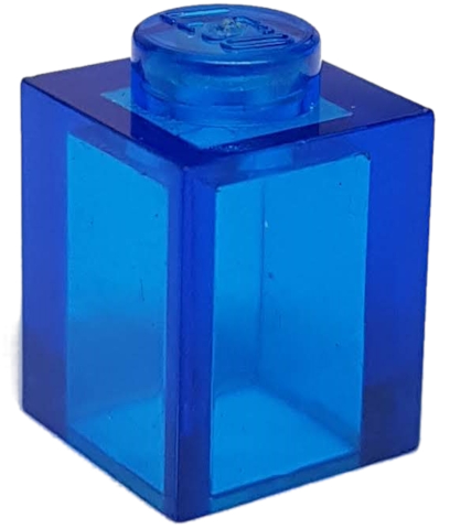 Brick 1 x 1 in Trans-Dark Blue