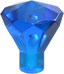 Rock 1 x 1 Jewel / Gem 24 Facet in Trans-Dark Blue