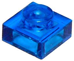 Plate 1 x 1 in Trans-Dark Blue