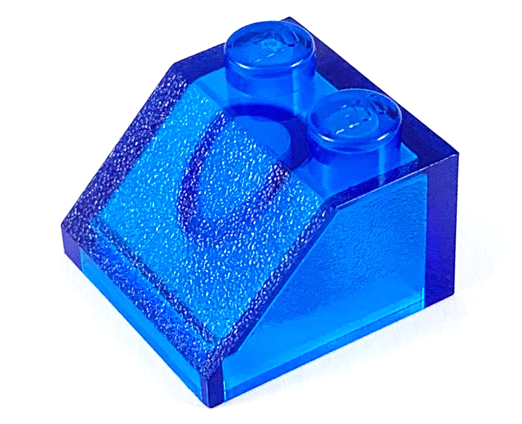 Brick Sloped 45° 2 x 2 in Trans-Dark Blue