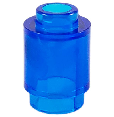 Brick Round 1 x 1 Open Stud in Trans-Dark Blue