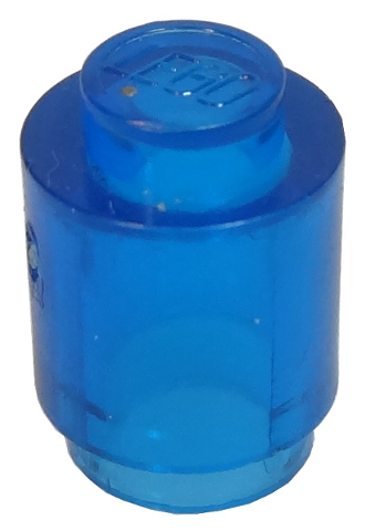 Brick Round 1 x 1 Solid Stud in Trans-Dark Blue