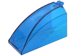Windscreen 8 x 4 x 5 Curved with 2 Fingers in Trans-Dark Blue