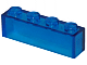 Brick 1 x 4 without Bottom Tubes in Trans-Dark Blue