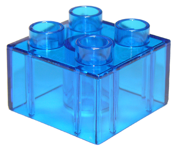 Duplo Brick 2 x 2 in Trans-Dark Blue