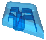 Tile Special 1 x 2 Diamond Plain in Trans-Dark Blue