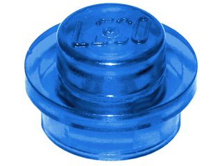 Plate Round 1 x 1 with Solid Stud in Trans-Dark Blue