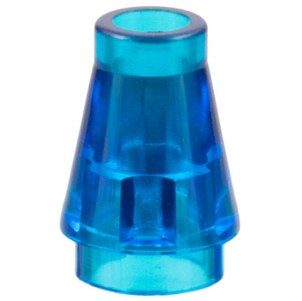 Cone 1 x 1 [No Top Groove] in Trans-Dark Blue