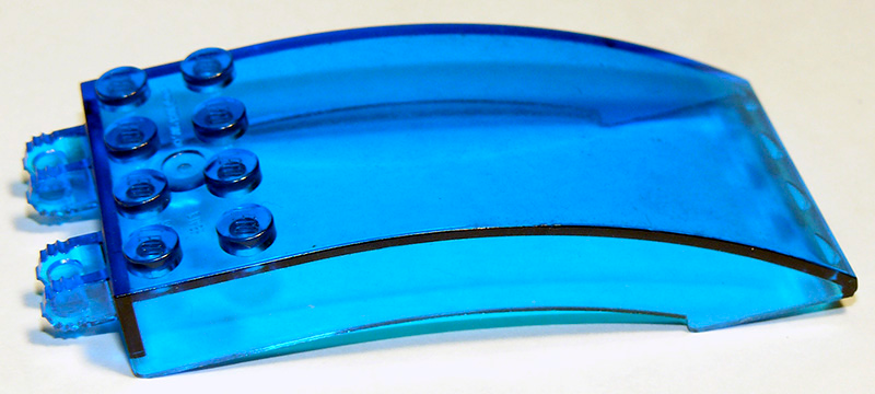 Windscreen 8 x 4 x 2 Curved [2 Dual-Fingered Click Hinges] in Trans-Dark Blue