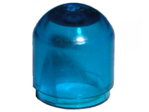 Brick Round 1 x 1 x 2/3 Light Bulb Cover in Trans-Dark Blue