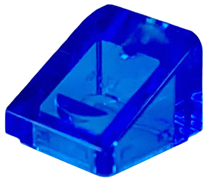 Brick Sloped 30° 1 x 1 x 2/3 (Cheese Slope) in Trans-Dark Blue