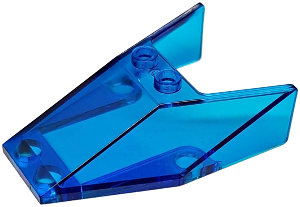 Windscreen 6 x 4 x 1 1/3 with Hollow Studs in Trans-Dark Blue