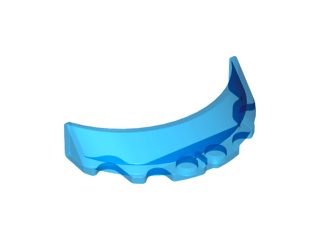 Windscreen 3 x 6 x 1 Curved with Rectangular Stud Holder in Bottom in Trans-Dark Blue