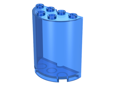 Cylinder Half 2 x 4 x 4 in Trans-Dark Blue