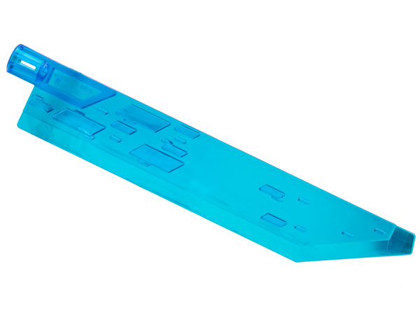Large Figure Weapon Sword, Blade with Bar, Single Edge in Trans-Dark Blue