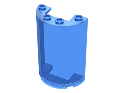 Cylinder Half 2 x 4 x 5 with 1 x 2 cutout in Trans-Dark Blue