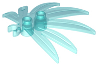 Plant, Leaves 6 x 5 Swordleaf with Clip [Thick Open O Clip] in Trans-Light Blue