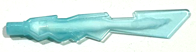 Weapon Sword with Jagged Edges and Marbled White Pattern in Trans-Light Blue