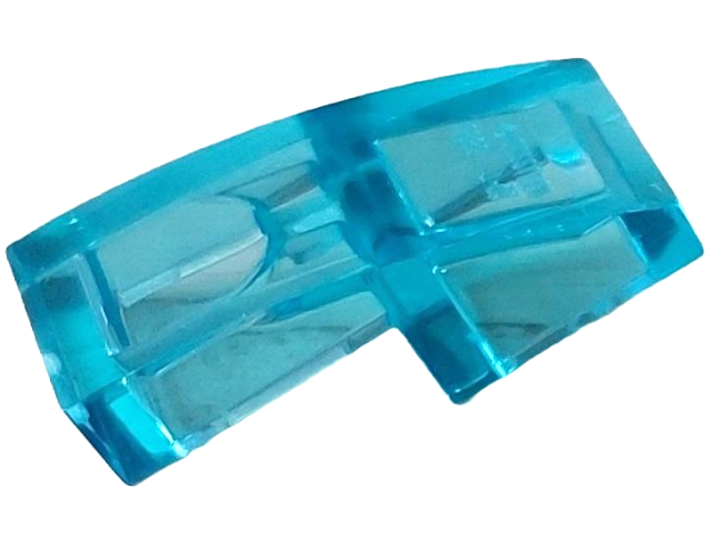 Brick Curved 2 x 1 No Studs [1/2 Bow] in Trans-Light Blue
