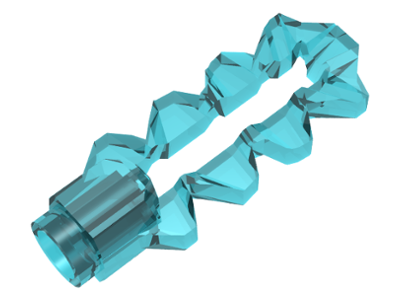 Weapon Sword Double Blade Serrated with Bar Holder (Chi Sword) in Trans-Light Blue