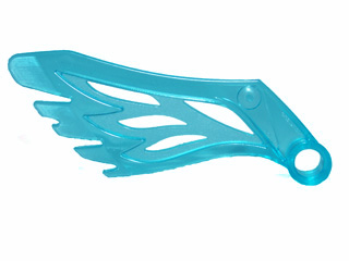 Creature Body Part, Wing with Pin Hole in Trans-Light Blue