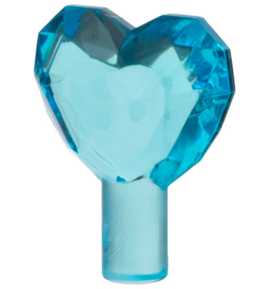 Rock - Heart Jewel with Shaft in Trans-Light Blue