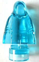 Minifig Trophy Statuette, Hooded Figure (Emperor Palpatine Hologram) in Trans-Light Blue