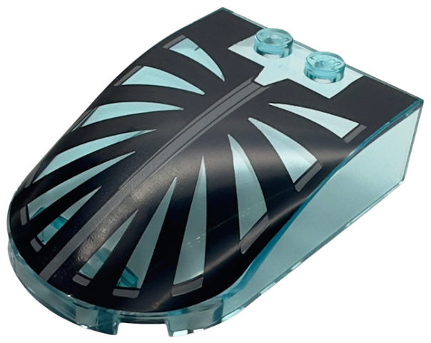 Windscreen 6 x 4 x 1 Curved with Black Curved 'Rib-cage' Print in Trans-Light Blue