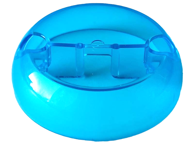 Dome Hemisphere 7 x 7 with 2 Pin Holes [Plain] in Trans-Light Blue