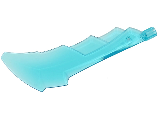 Large Figure Weapon Sword with Axle Connector in Trans-Light Blue