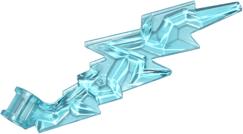 Wave / Lightning with Axle Hole in Trans-Light Blue