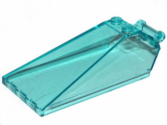 Windscreen 8 x 4 x 2 with Handle and 2 Studs [Solid Studs] [Plain] in Trans-Light Blue