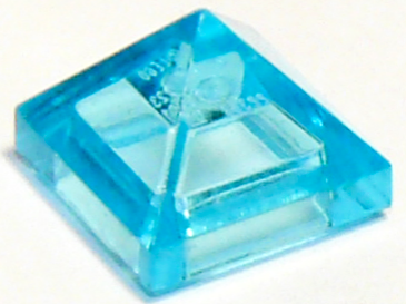 Brick Sloped 45° 1 x 1 x 2/3 Quadruple Convex [Pyramid] in Trans-Light Blue