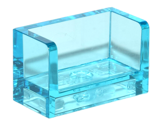 Panel 1 x 2 x 1 with Rounded Corners and 2 Sides in Trans-Light Blue