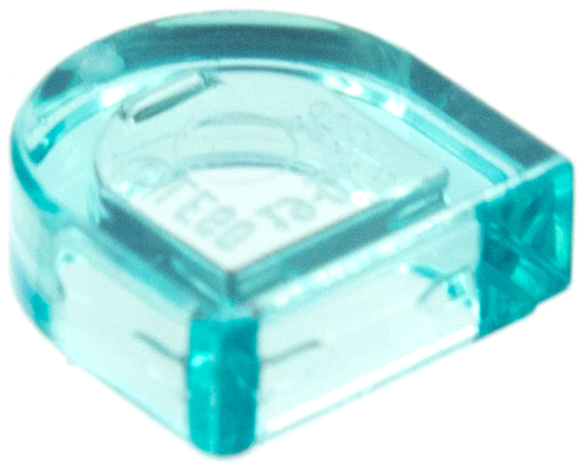 Tile Round 1 x 1 Half Circle in Trans-Light Blue