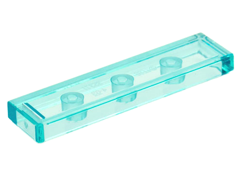 Tile 1 x 4 with Groove in Trans-Light Blue