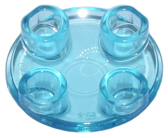 Plate Round 2 x 2 with Rounded Bottom [Boat Stud] in Trans-Light Blue