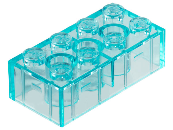 Brick 2 x 4 in Trans-Light Blue