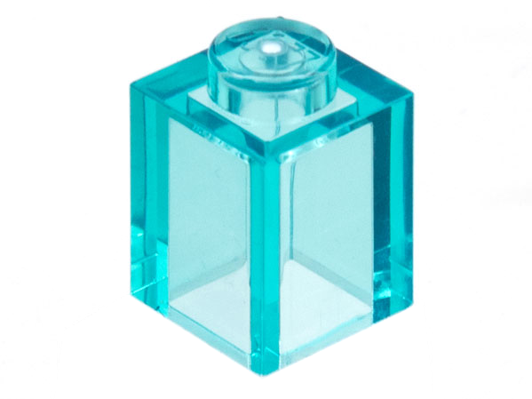 Brick 1 x 1 in Trans-Light Blue