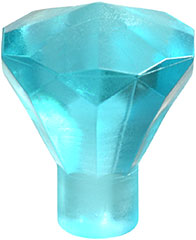 Rock 1 x 1 Jewel / Gem 24 Facet in Trans-Light Blue
