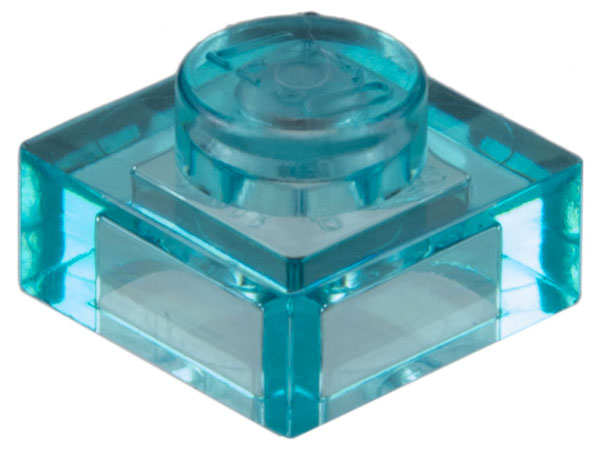 Plate 1 x 1 in Trans-Light Blue