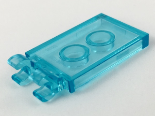 Tile Special 2 x 3 with 2 Clips [Thick Open O Clips] in Trans-Light Blue