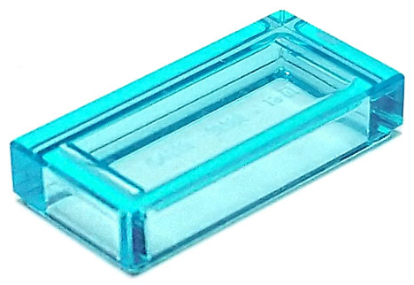 Tile 1 x 2 with Groove in Trans-Light Blue