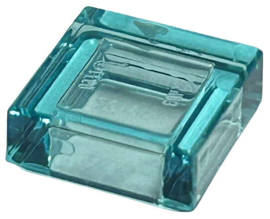 Tile 1 x 1 with Groove in Trans-Light Blue